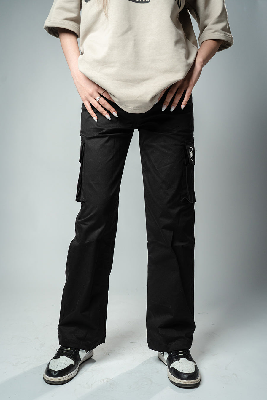 Zipper Flared Oversized T Shirt