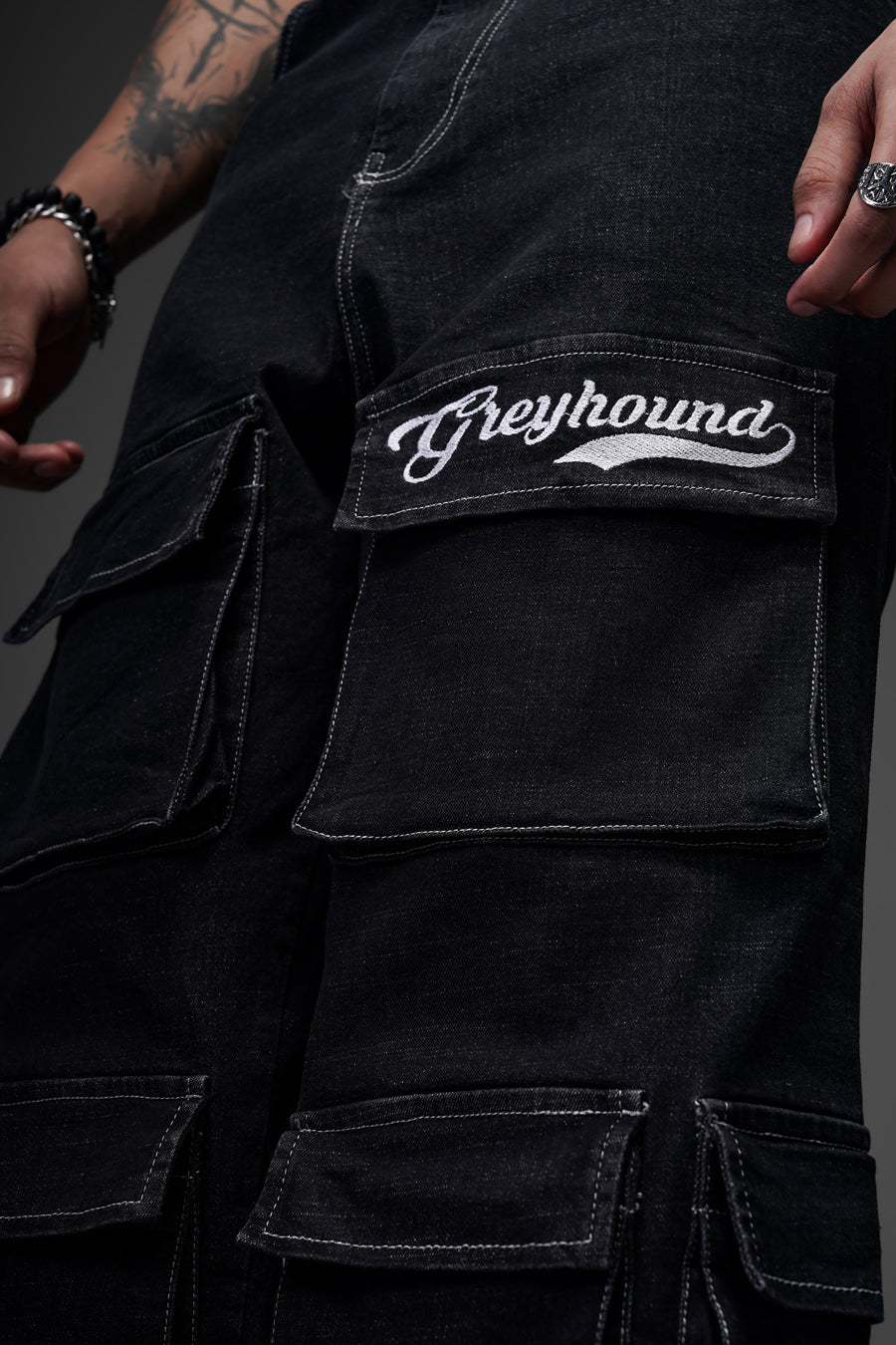 U10 Denim Cargo - Black