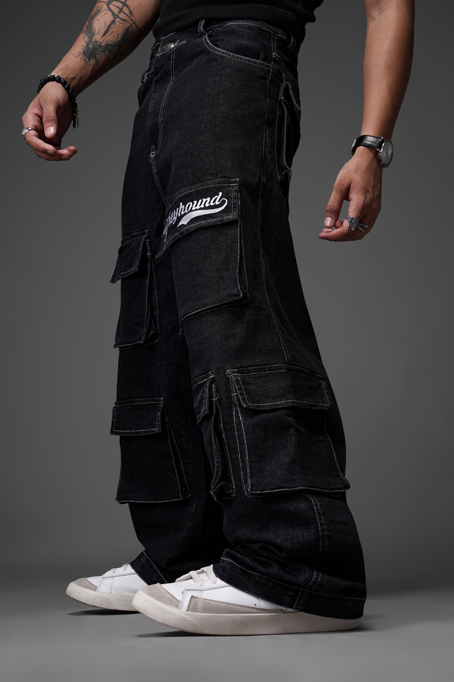 U10 Denim Cargo - Black