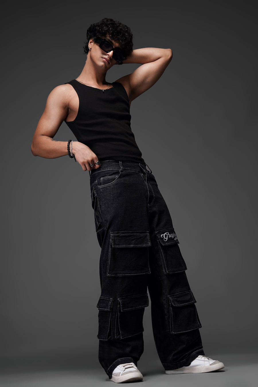 U10 Denim Cargo - Black